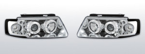 Koplampen Angel Eyes | geschikt voor Volkswagen Passat 3B 1996-2000 |  chroom | LED