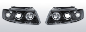 Koplampen Angel Eyes | geschikt voor Volkswagen Passat 3B 1996-2000 |  zwart | LED