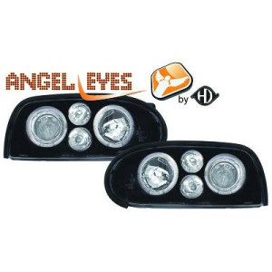 Koplampen Angel Eyes | geschikt voor Volkswagen Golf 3 | zwart