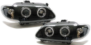 Koplampen Angel Eyes | Renault Megane 1996-1999 | zwart