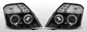 Koplampen Angel Eyes | geschikt voor Citroen C2 2003-2010 | zwart
