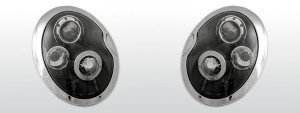 Koplampen Angel Eyes | geschikt voor Mini Cooper 2001-2007 | zwart