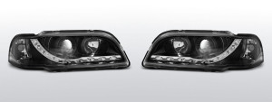 Koplampen LED DRL | geschikt voor Volvo S40/V40 1996-2000 | zwart