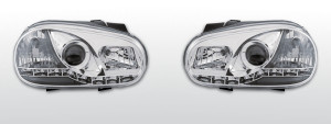 Koplampen LED DRL | geschikt voor Volkswagen Golf 4 | chroom