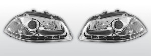 Koplampen LED DRL | geschikt voor Seat Ibiza 2002-2008 | chroom