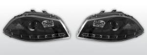 Koplampen LED DRL | Seat Ibiza 2002-2008 | zwart