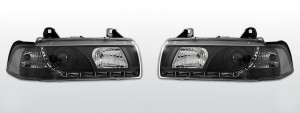 Koplampen LED DRL | BMW 3-Serie E36 (4D) 1991-1998 | zwart