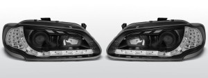 Koplampen LED DRL | Renault Megane 1996-1999 | LED knipperlicht | zwart