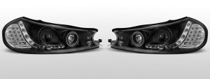 Koplampen LED DRL | geschikt voor Ford Mondeo 1996-2000 4D | LED knipperlicht | zwart