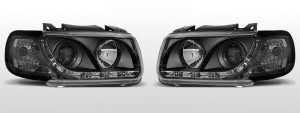 Koplampen LED DRL | geschikt voor VW Polo 6N 1994-1999 | zwart