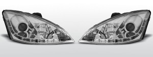 Koplampen LED DRL | geschikt voor Ford Focus 2001-2003 3D/4D/5D | chroom