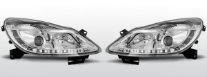 Koplampen LED DRL | Opel Corsa D 2006- | chroom