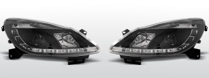 Koplampen LED DRL | Opel Corsa D 2006- | zwart