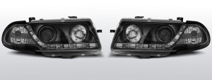 Koplampen LED DRL | geschikt voor Opel Astra F 1991-1995 | zwart