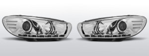 Koplampen LED DRL | geschikt voor Volkswagen Scirocco 2008-2014 | met verstelmotor | chroom