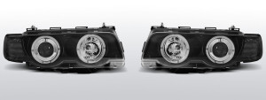 Koplampen Angel Eyes | geschikt voor BMW 7-Serie E38 1998-2001 | met verstelmotor | zwart