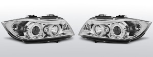 Koplampen Angel Eyes LED | geschikt voor BMW 3-serie E90 E91 2005-2008 | chroom