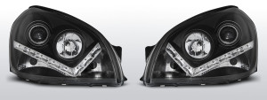 Koplampen LED DRL | Hyundai Tucson 2004-2010 | zwart