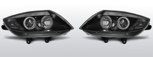 Koplampen Angel Eyes | geschikt voor BMW Z4 E85 Roadster / E86 Coupé 2002-2008 | met verstelmotor | zwart