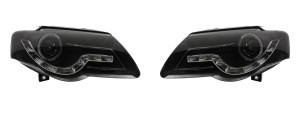 Koplampen LED DRL | geschikt voor Volkswagen Passat 3C 2005-2010 | met verstelmotor | zwart