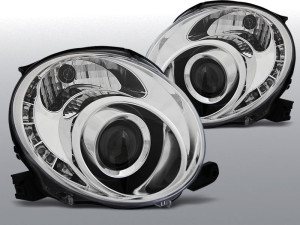 Koplampen LED DRL | Fiat 500 2007- | met verstelmotor | chroom