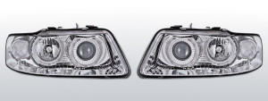 Koplampen Angel Eyes | geschikt voor Audi A3 8L 2000-2003 | chroom