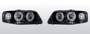 Koplampen Angel Eyes | geschikt voor Audi A3 8L 2000-2003 | zwart