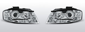 Koplampen Angel Eyes | geschikt voor Audi A3 8P 2003-2008 | chroom
