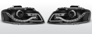 Koplampen Devil Eyes | geschikt voor Audi A3 8P 2003-2008 | zwart