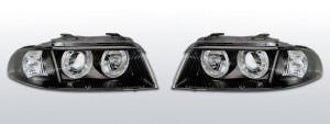 Koplampen Angel Eyes | geschikt voor Audi A4 B5 1999-2000 | zwart