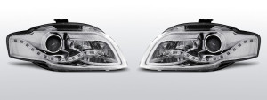 Koplampen Devil Eyes Real DRL | geschikt voor Audi A4 B7 2004-2008 | chroom