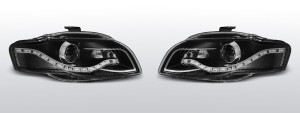 Koplampen Devil Eyes Real DRL| geschikt voor Audi A4 B7 2004-2008 | zwart