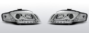 Koplampen Tube Light Real DRL | geschikt voor Audi A4 B7 2004-2008 | chroom