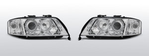 Koplampen Angel Eyes | geschikt voor Audi A6 C5 2001-2004 | chroom