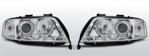 Koplampen Angel Eyes | geschikt voor Audi A6 C5 1999-2001 | chroom