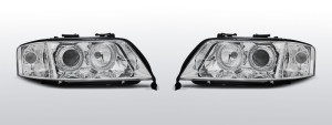 Koplampen Angel Eyes | Xenon | geschikt voor Audi A6 C5 1999-2001| chroom