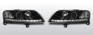 Koplampen Angel Eyes | geschikt voor Audi A6 C6 2004-2008 | zwart