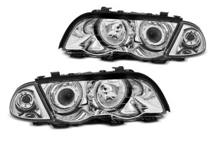 Koplampen | geschikt voor BMW | 3-serie 98-01 4d sed. E46 / 3-serie touring 99-01 5d sta. E46 | LED Angel Eyes chroom