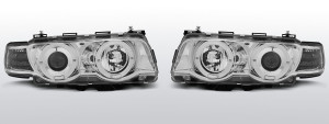 Koplampen Angel Eyes |Xenon| geschikt voor BMW 7 Series E38 1998-2001 |chroom