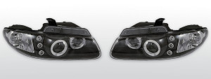 Koplampen Angel Eyes | geschikt voor Chrysler Voyager 1996-2001 | zwart