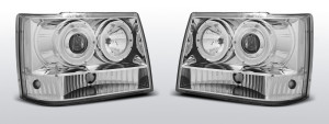 Koplampen Angel Eyes | geschikt voor Chrysler Cherokee JZ 1993-1998 | chroom