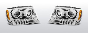 Koplampen Angel Eyes | geschikt voor Chrysler Cherokee WJ 1999-2005 | chroom