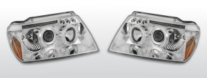 Koplampen Angel Eyes | geschikt voor Chrysler Cherokee WJ 1999-2005 | chroom