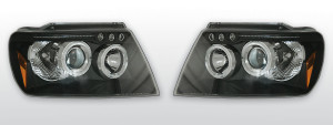 Koplampen Angel Eyes | geschikt voor Chrysler Cherokee WJ 1999-2005 | zwart
