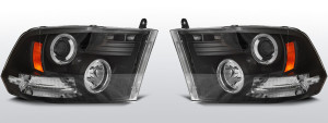 Koplampen | geschikt voor Dodge | Ram 2009-2018 | Angel Eyes | zwart