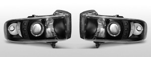 Koplampen Angel Eyes | geschikt voor Dodge Ram 1994-2001 | zwart