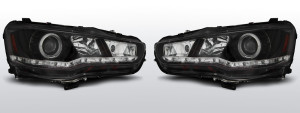 koplampen Devil Eyes | geschikt voor Mitsubishi | Lancer 8 07-11 4d sed. / Lancer 8 Sportback 08-16 5d hat. | zwart