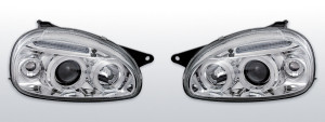 Koplampen Angel Eyes | geschikt voor Opel Corsa B 1993-2000 | chroom