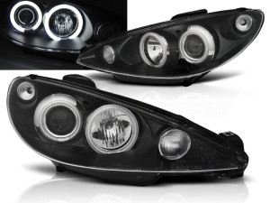 Koplampen | geschikt voor Peugeot 206 2002-2009 | CCFL | zwart