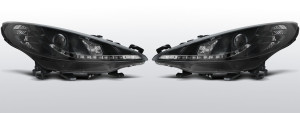 Koplampen Devil Eyes | Peugot 207 2006-2009 | zwart